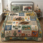 Duck Duck Jeep Personalized Quilted Bedding Set