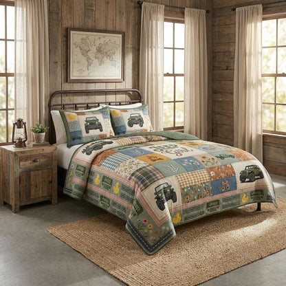 Jeep Girl Quilted Bedding Set