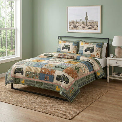 Jeep Girl Quilted Bedding Set