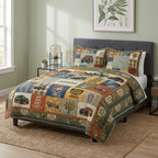 Jeep Skeleton Personalized Quilted Bedding Set
