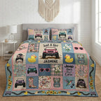 Just A Girl Who Loves Jeep Personalized Quilted Bedding Set