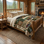 Bigfoot Loves Jeeps Personalized Quilted Bedding Set