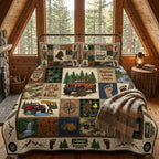 Bigfoot Loves Jeeps Personalized Quilted Bedding Set