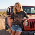 Jeep Girl Retro Washed Cotton T-Shirt