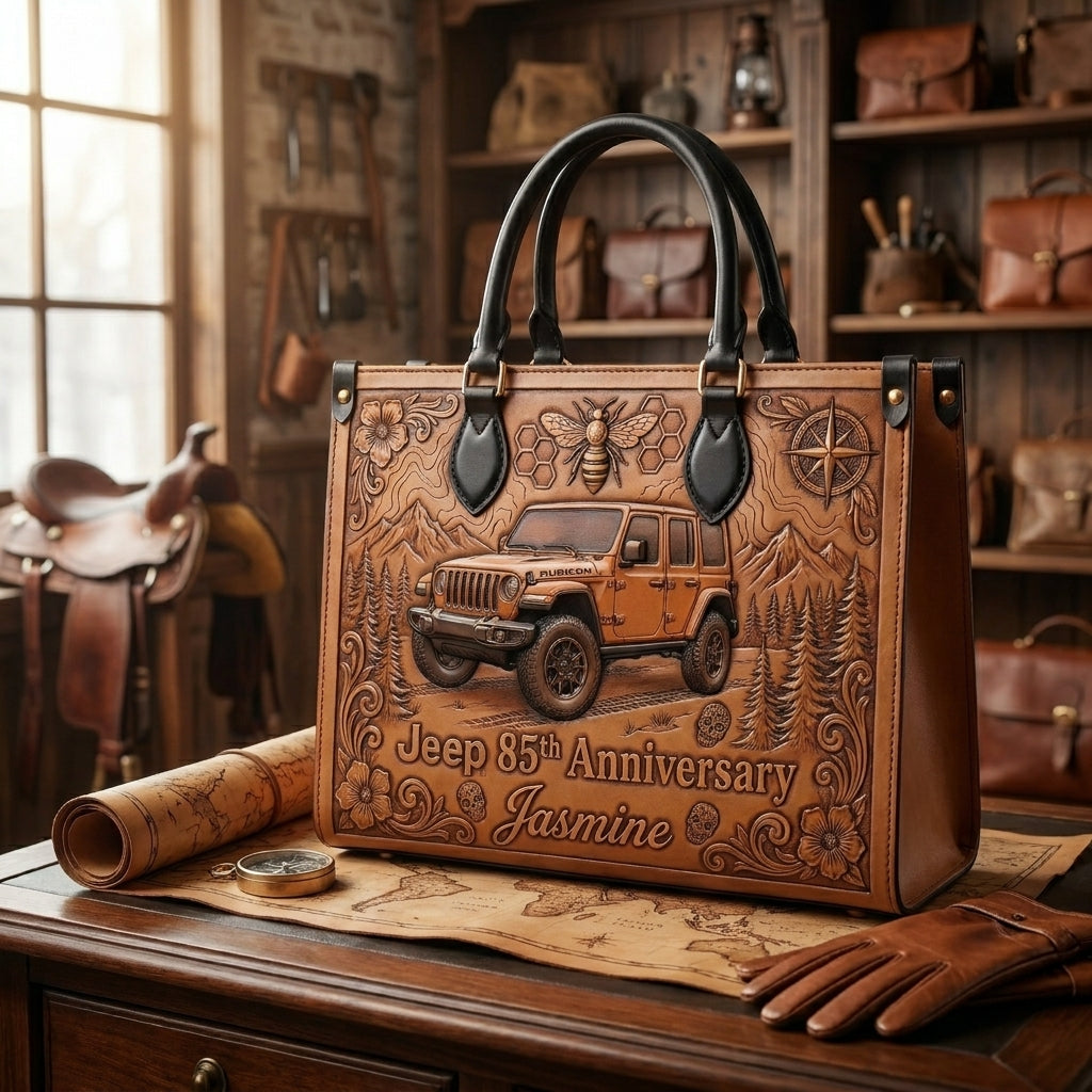 Jeep 85th Anniversary V4 Personalized Leather Bag + Free Wallet