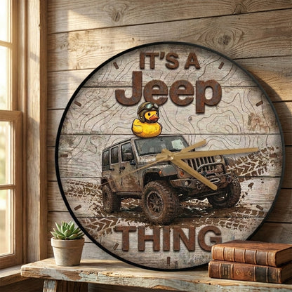 It's A Jeep Thing Wooden Clock