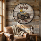 It's A Jeep Thing Wooden Clock
