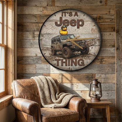 It's A Jeep Thing Wooden Clock