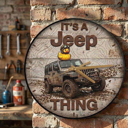 It's A Jeep Thing Wooden Clock