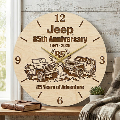 Jeep 85th Anniversary Wooden Clock