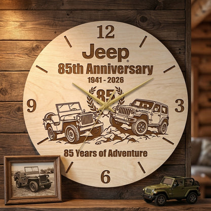 Jeep 85th Anniversary Wooden Clock
