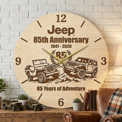 Jeep 85th Anniversary Wooden Clock
