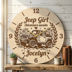 Jeep Girl Personalized Wooden Clock