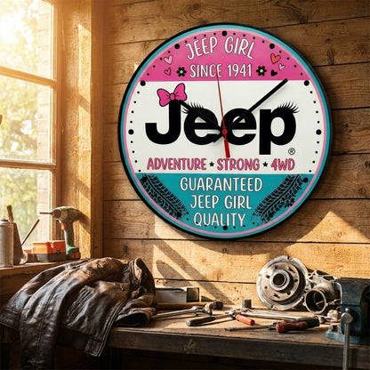 Jeep Girl Since 1941 Wooden Clock