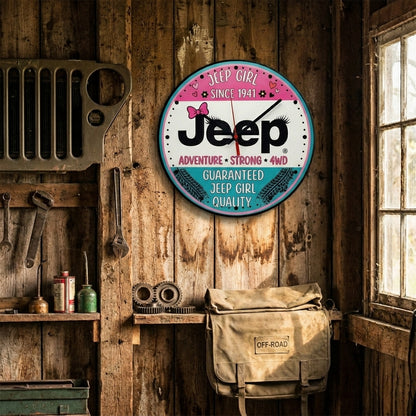 Jeep Girl Since 1941 Wooden Clock