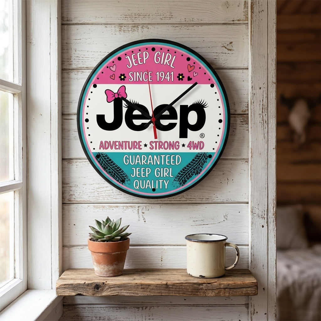 Jeep Girl Since 1941 Wooden Clock