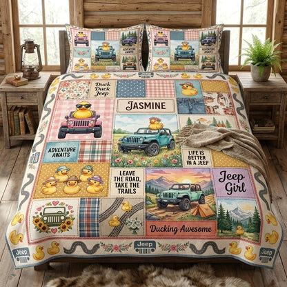 Duck Duck Jeep Personalized Quilted Bedding Set