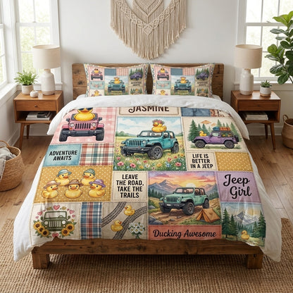 Duck Duck Jeep Personalized Quilted Bedding Set