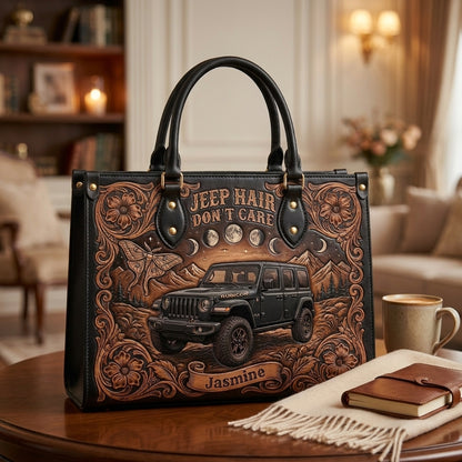 Jeep Hair Don't Care Personalized Leather Bag + Free Wallet