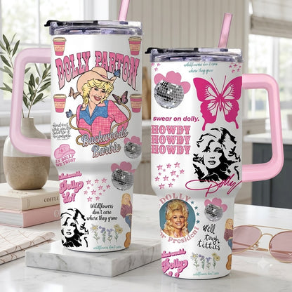 In Dolly We Trust 40oz Tumbler With Handle