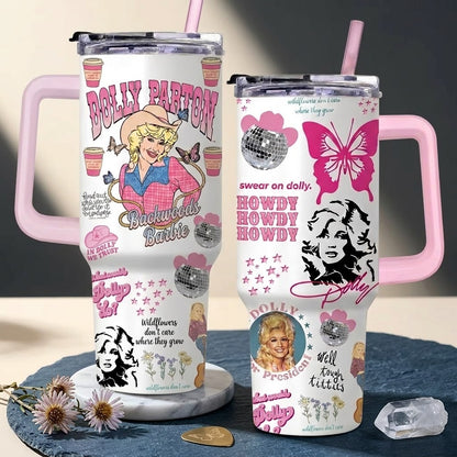 In Dolly We Trust 40oz Tumbler With Handle