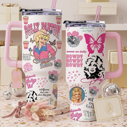 In Dolly We Trust 40oz Tumbler With Handle