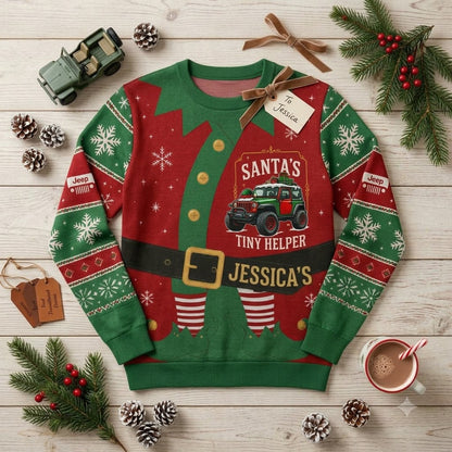 Santa Tiny Helper V2 Personalized Ugly Sweatshirt