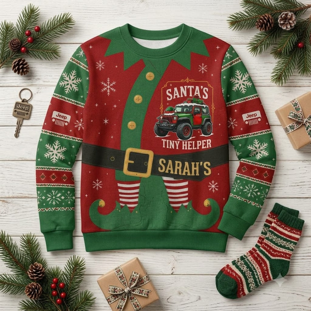 Santa Tiny Helper V2 Personalized Ugly Sweatshirt