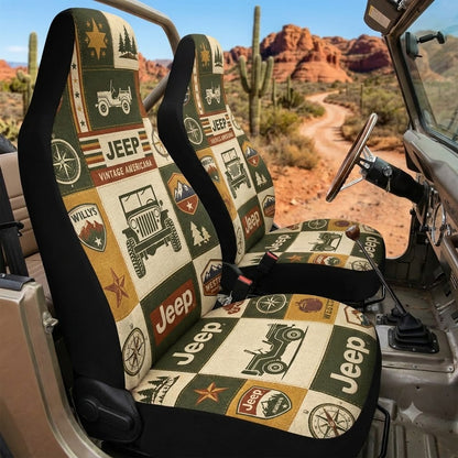 Vintage Americana Jeep Car Seat Covers