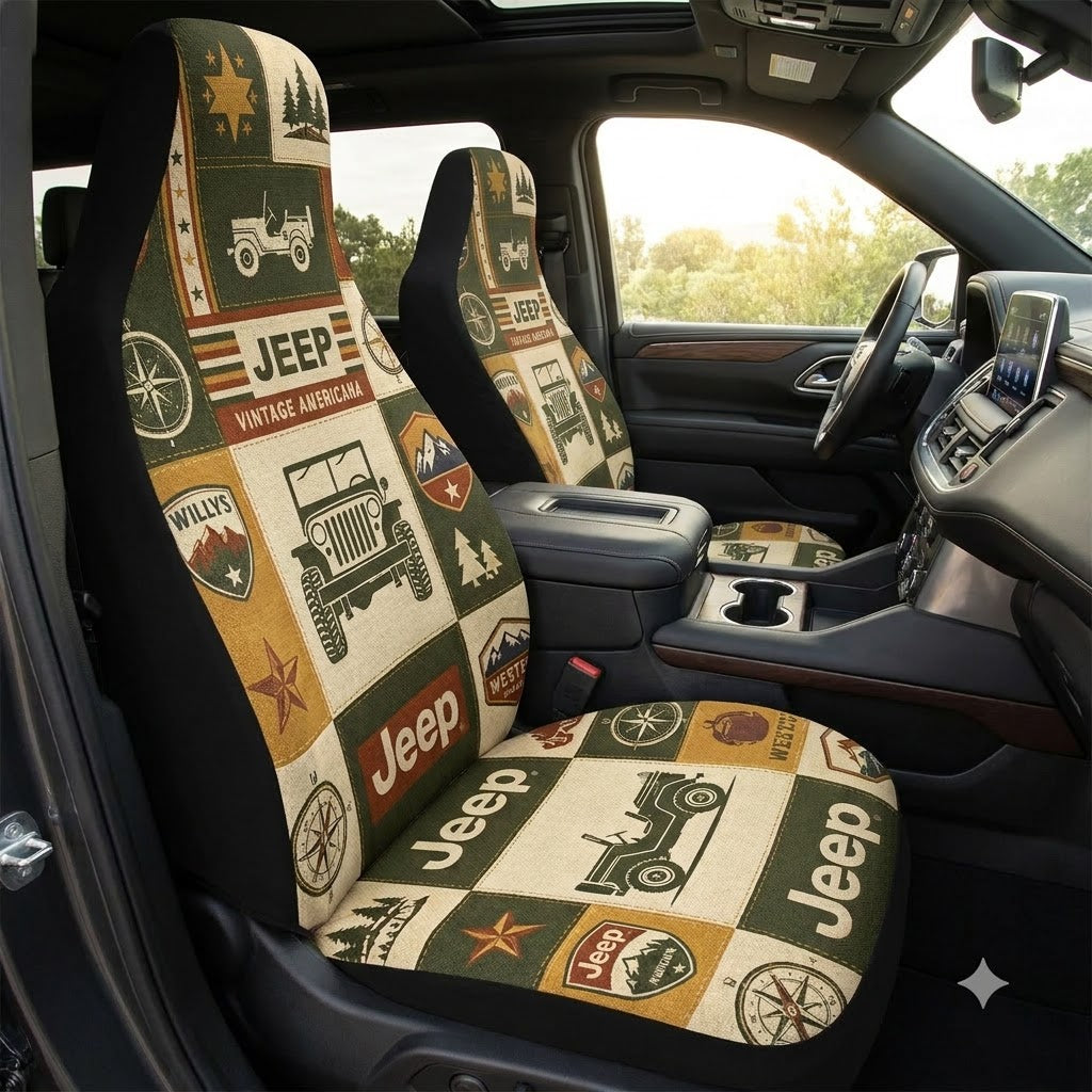 Vintage Americana Jeep Car Seat Covers