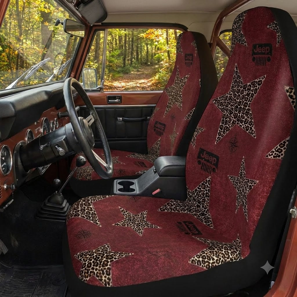 Western Leopard Star Jeep Car Seat Covers