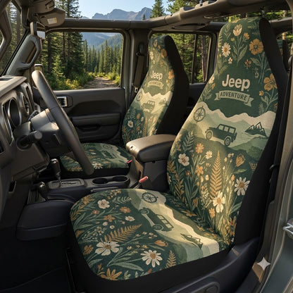 Boho Floral Jeep Car Seat Covers