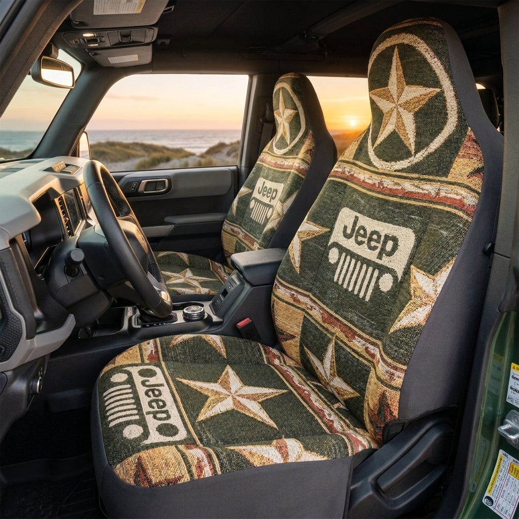 Rustic Southwestern Jeep & Star Adventure Car Seat Covers