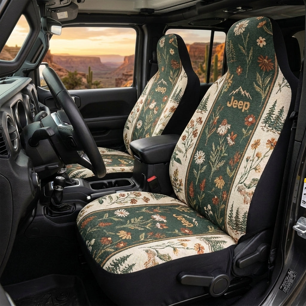 Boho Floral, Daisy & Mountain Adventure Car Seat Covers