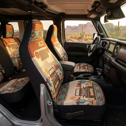 Southwestern Jeep, Cactus & Desert Adventure Car Seat Covers