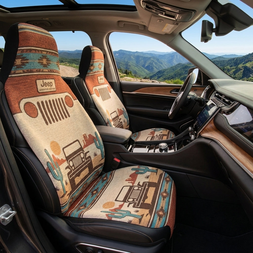 Southwestern Jeep, Cactus & Desert Adventure Car Seat Covers