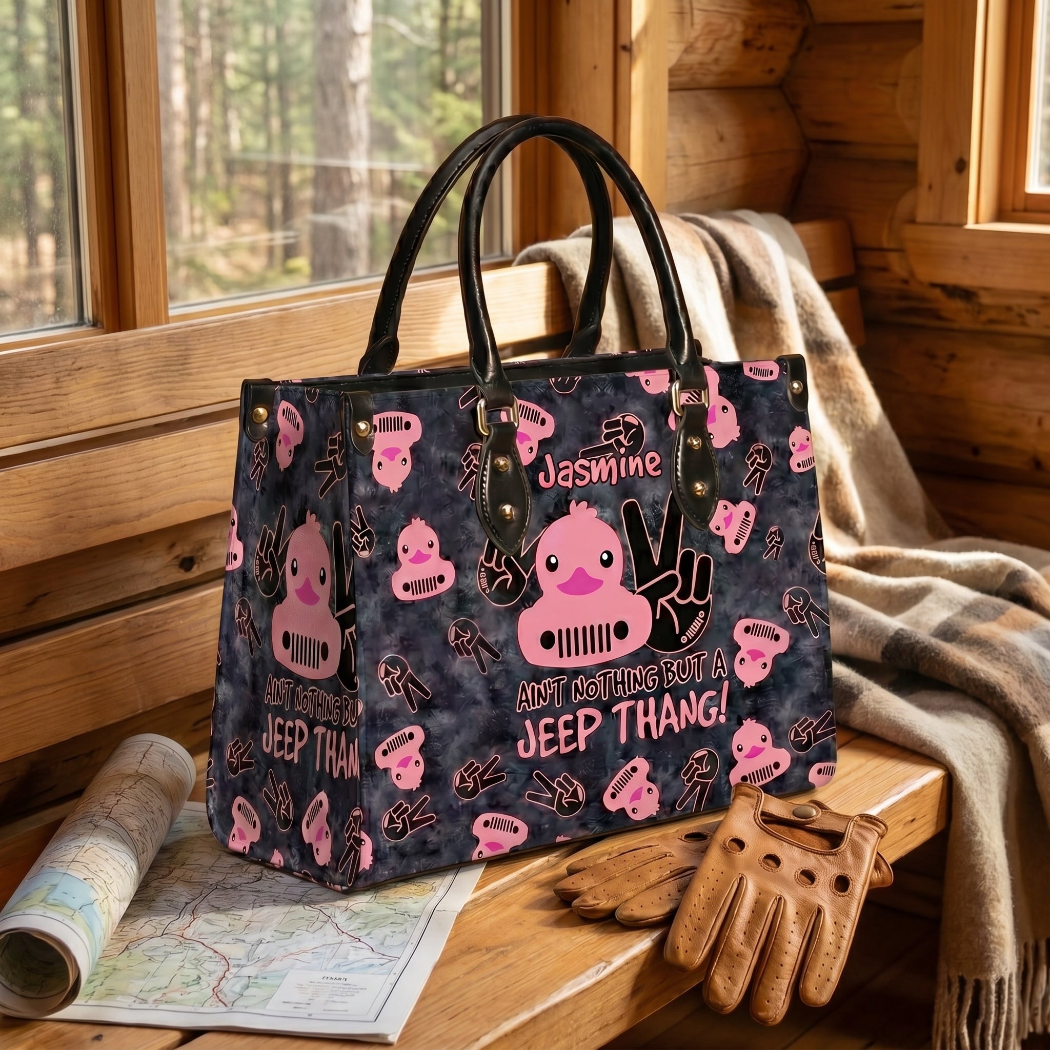 [Free delivery] Jeep Thang Personalized Leather Bag