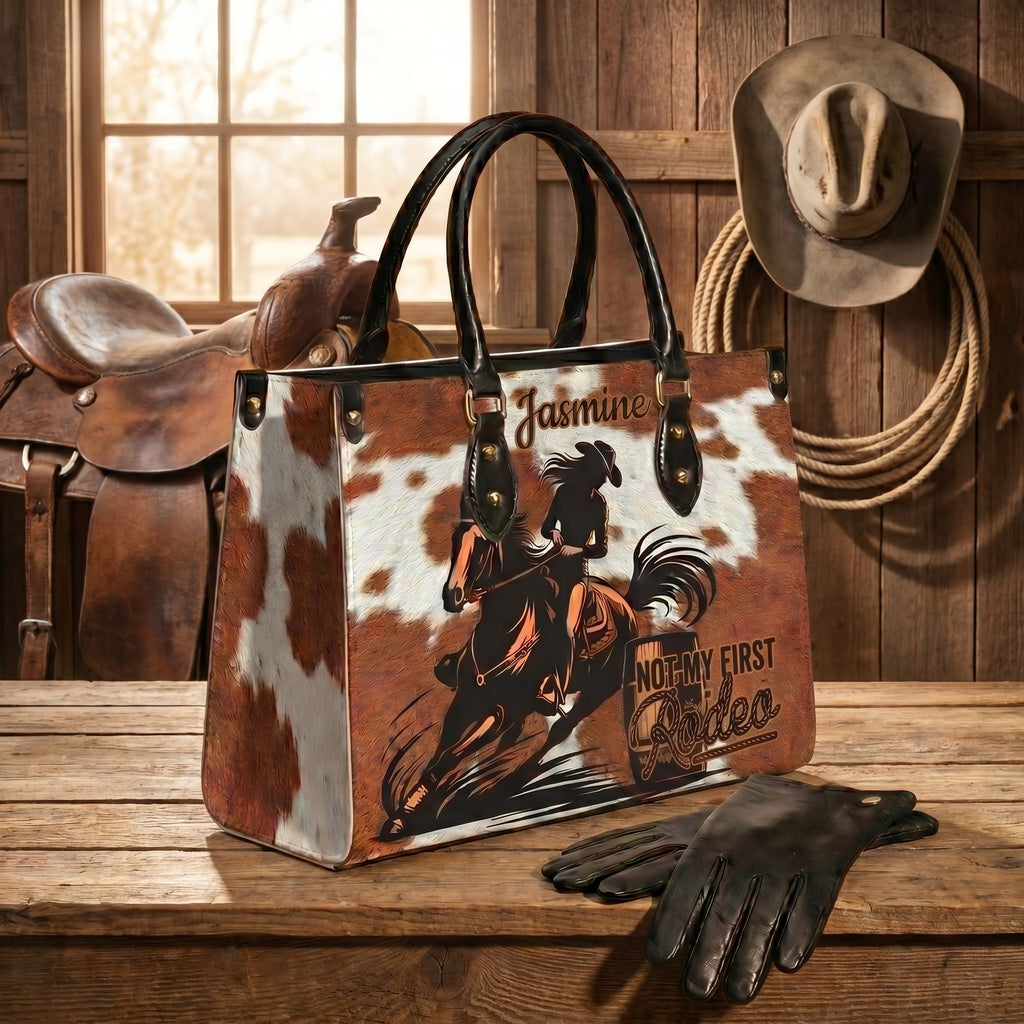 Not My First Rodeo Personalized Leather Bag