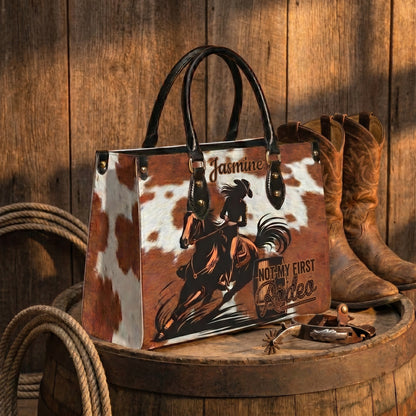 Not My First Rodeo Personalized Leather Bag