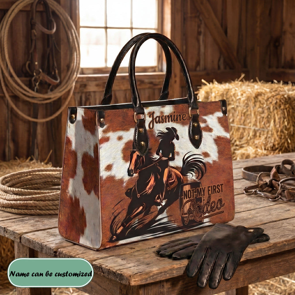 Not My First Rodeo Personalized Leather Bag