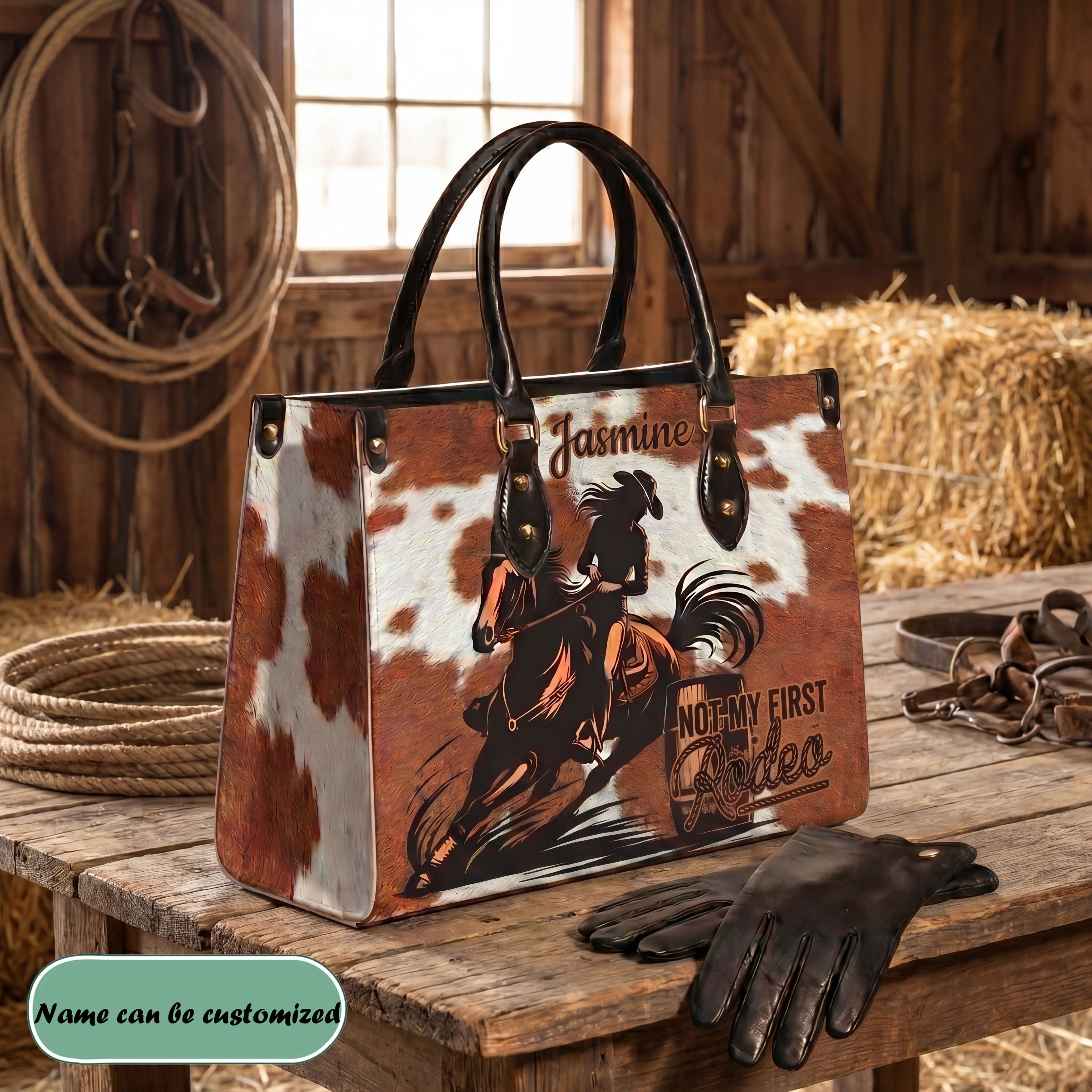 Not My First Rodeo Personalized Leather Bag
