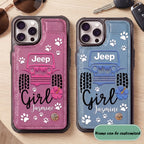 Jeep Girl Paw Personalized Leather Flip Wallet Phone