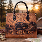 Wild & Fearless Butterfly Jeep Personalized Leather Bag