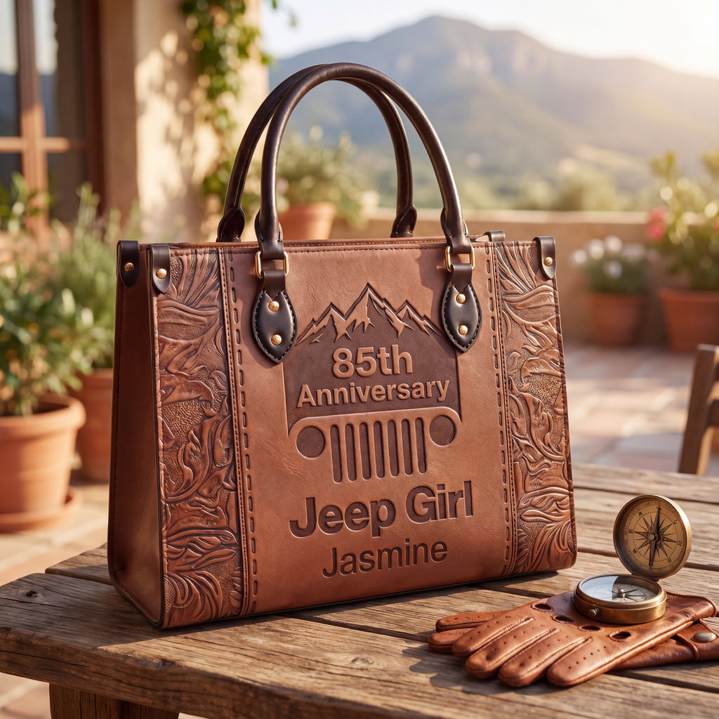 [Free delivery]  85th Anniversary Jeep Girl Personalized Leather Bag + Free Leather Wallet