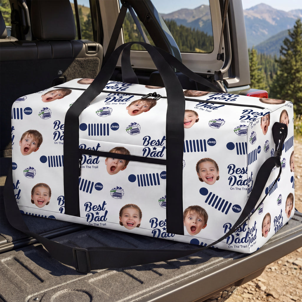Jeep Dad Photo Personalized Duffle Bag