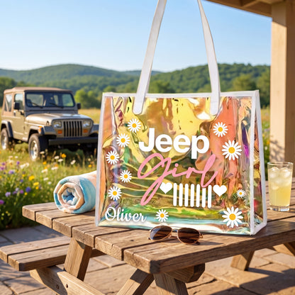 Jeep Girl Personalized Holographic Tote
