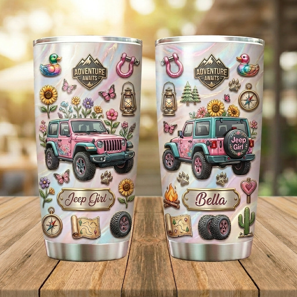 Jeeping Is My Therapy Personalized Tumbler 20oz