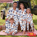 [Free Delivery] Jeep Family Photo Personalized Lapel Pajama Set