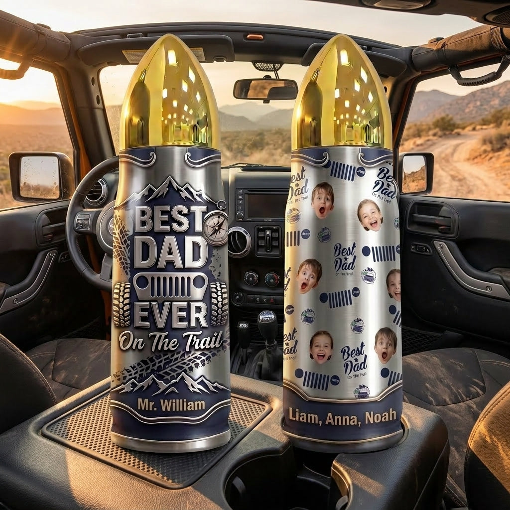 [Free Delivery] Best Dad Ever On The Trail Personalized Bullet Tumbler
