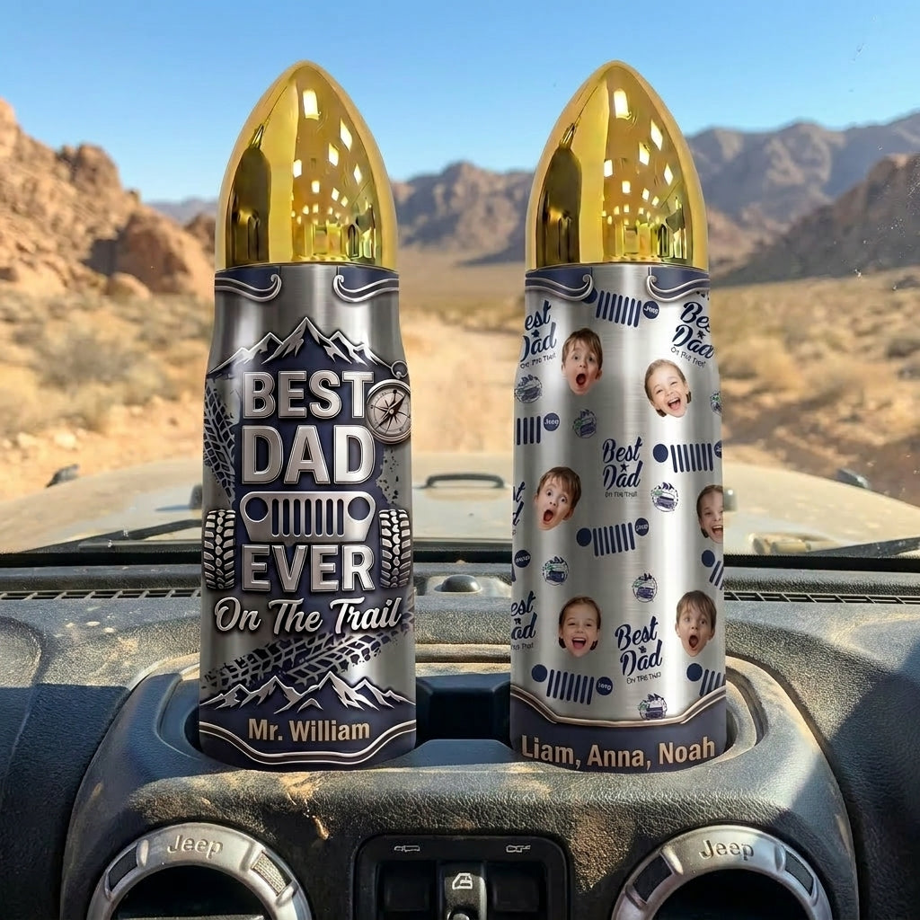 [Free Delivery] Best Dad Ever On The Trail Personalized Bullet Tumbler